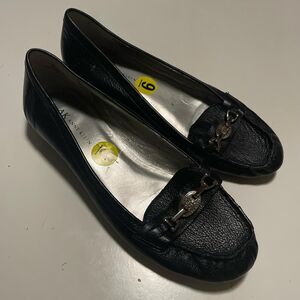 Anne Klein Black Kitten Heel Loafers